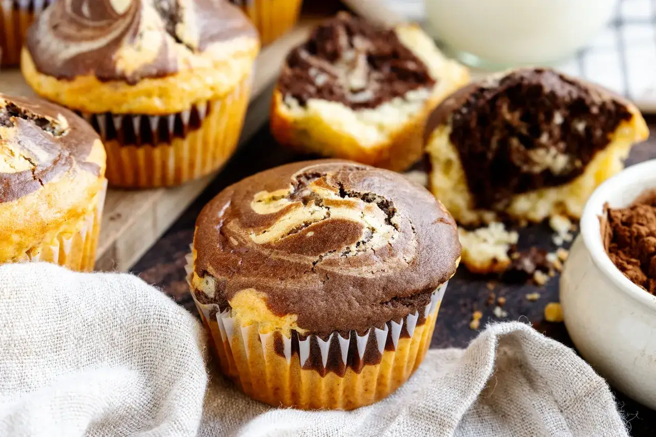 Saftige Marmormuffins, perfekt f&uuml;r ein schnelles Marmormuffins Rezept. Ein Genuss f&uuml;r Gro&szlig; und Klein!